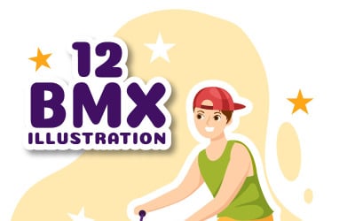 12 BMX Bicycle Sport Illustration
