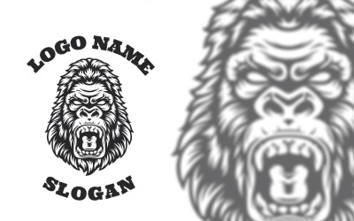 Design gráfico de logotipo de gorila