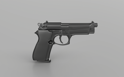 Handgun 3D Low Poly Model