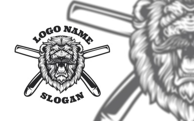 Lion Barber Grafik-Logo-Design