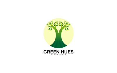 Logo coloré dégradé de teintes vertes