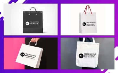 Makieta marki torby na zakupy z papieru pakowego