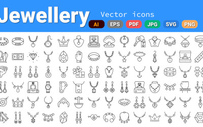 Pacote de ícones de elementos de joalheria | IA | EPS | SVG
