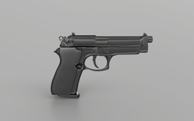 Pistola modelo 3D Low Poly