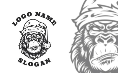 Santa Gorilla-Grafik-Logo-Design