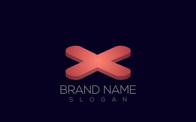 3D X logotipo vetor | Modelo de logotipo de letra X 3D