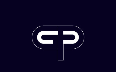 Logotipo Gp - Letra Inicial Gp ou Pg Logo Design Vetorial