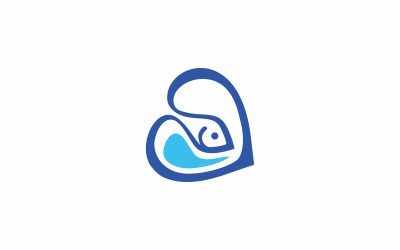 Abstrakt kärlek fisk logotyp mall