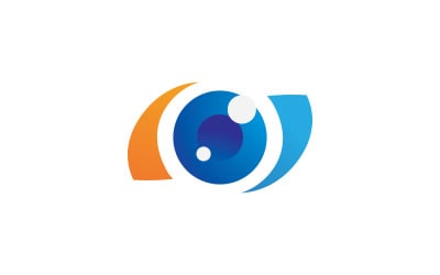 Abstrakter Augenlogobuchstabe, Visionsaugensymbol-Vektorschablonendesign V3