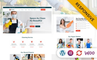 Cleaney - Usługi sprzątania i konserwacji Motyw WordPress Elementor