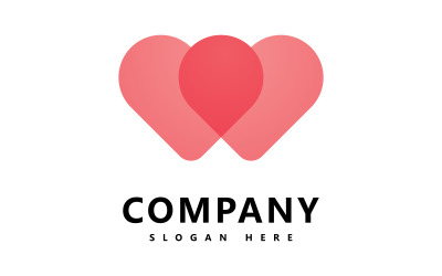 Heart logo template Love logo icon vector design V2
