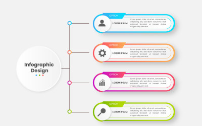 Infografik-Design mit Kreis für Geschäftsvorlage. Vektor 4 Schritte Idee