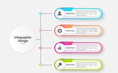 infographic design med cirkel för affärsmall. Vektor 4 steg idé