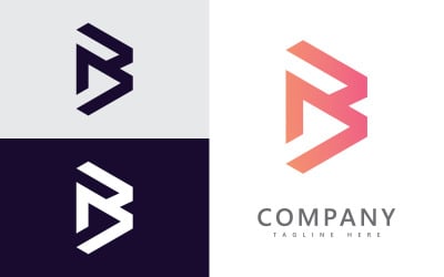 Letter B. Emblem logo and identity icon templates V3