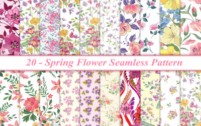 Patrón sin costuras de flores de primavera, Patrón sin costuras de primavera, Patrón sin costuras de flores