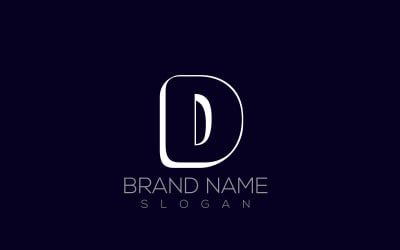 3D D logotipo vetor | Design de logotipo de letra 3D premium