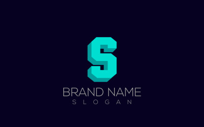 3D S Logo Vektor | Bokstaven S 3D-logotypdesign