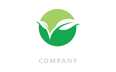 Logos de árbol verde hoja naturaleza vector V12