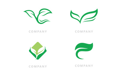 Logos de árbol verde hoja naturaleza vector V16