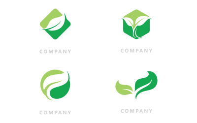 Logos de árbol verde hoja naturaleza vector V19