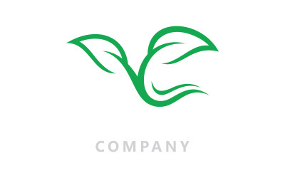 Logos de árbol verde hoja naturaleza vector V1