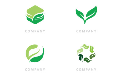 Logos de árbol verde hoja naturaleza vector V20