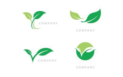 Logos of green Tree leaf nature vector V18