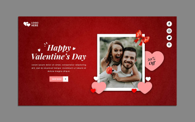 Modèle de bannière Web gratuit pour la Saint-Valentin
