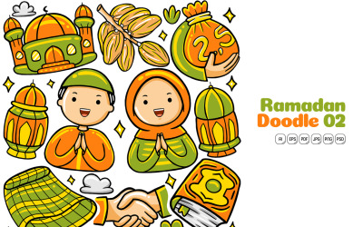 Рамадан Doodle Vector Pack # 02