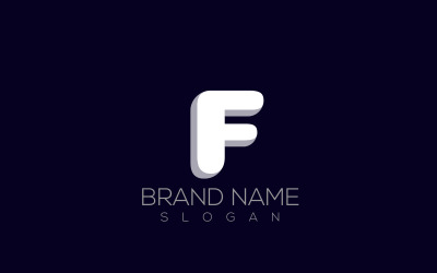 Vetor do logotipo 3D F | Design de logotipo 3D letra F