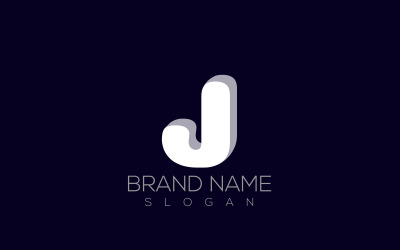 Vettore di logo J 3D | 3D lettera J Logo Design