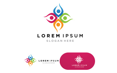 Community team Logo Design Template for Teams or Groups v9