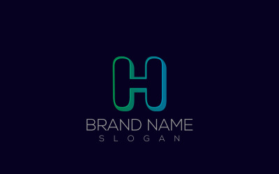 3D H Logo Vektor | Gradient 3D bokstaven H logotypdesign