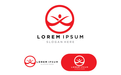 Diseño de ilustración de plantilla vectorial de logotipo de personas de salud 5