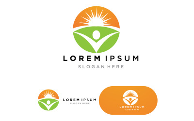 Gesundheit Menschen Sonne Logo Vector Illustration Design