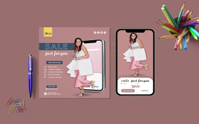 Modello di volantino - Vendi l&amp;#39;ultima moda e la moda: un&amp;#39;altra
