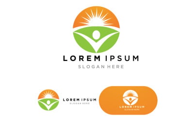 Santé Personnes soleil Logo Vector illustration Design