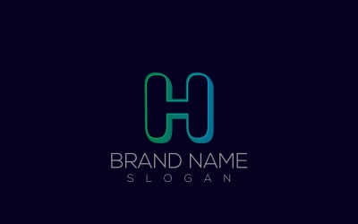 Vettore di marchio 3D H | Gradiente 3D lettera H Logo Design