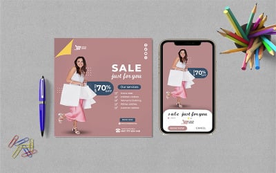 Winkelsjabloon voor de verkoop van de nieuwste modekleding