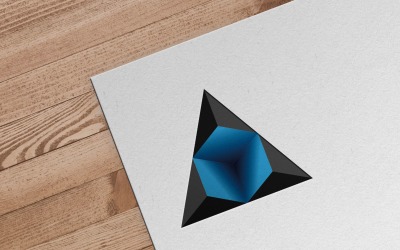 Plantilla de logotipo digital triangular