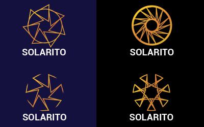 4 Logodesigns des geometrischen Logos des Sonnensystems