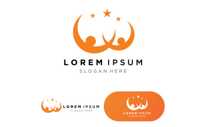 Logotipo de equipo de éxito de estrellas de personas 1