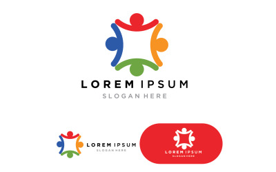 Logotipo de personas del equipo comunitario, icono social 12