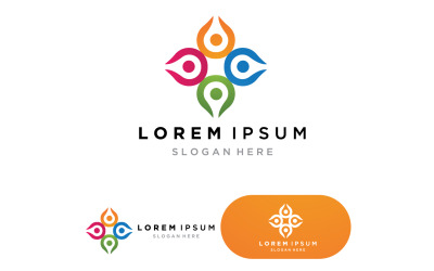 Logotipo de personas del equipo comunitario, icono social 7