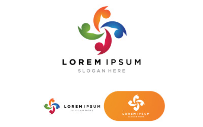 Logotipo de personas del equipo comunitario, icono social 8