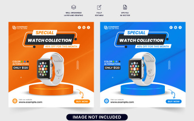 Vettore di post sui social media Smartwatch