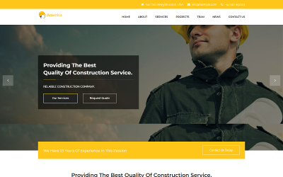 America Construction Building  Html Template