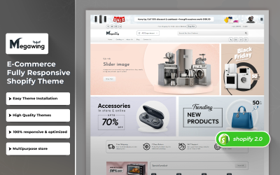 Megawing – Tiszta többcélú Shopify 2.0 reszponzív téma