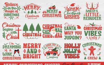 Merry Christmas Quotes SVG-bundel