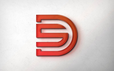 Modelo de logotipo digital de letra S e D